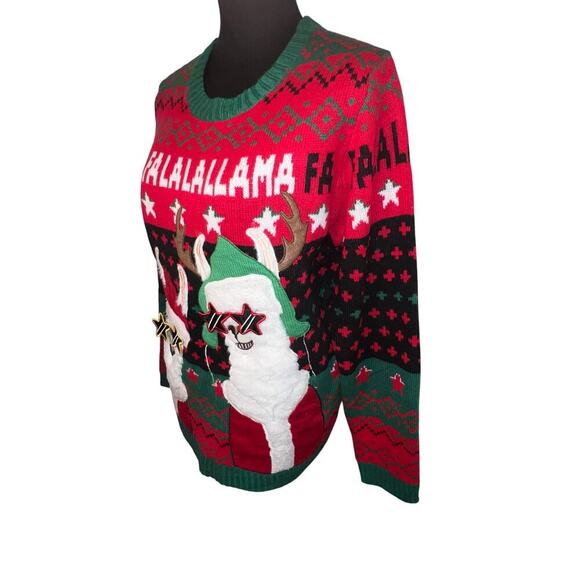 Holly Time Unisex XXL/2XG FALALALLAMA  3D Holiday Ugly Christmas Sweater - Picture 3 of 7